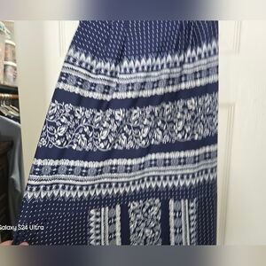 Navy and White Patterned Dress